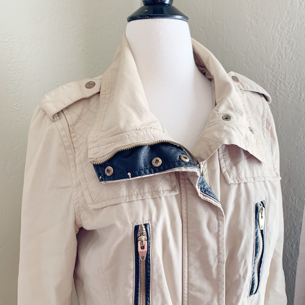 H&M Tan Full Zip Trench Jacket - Picture 3 of 7